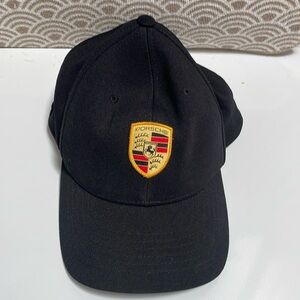 Porsche Crest Logo Cap Hat, Black.  Brand Genuine Original. WAP 010 001 OF.